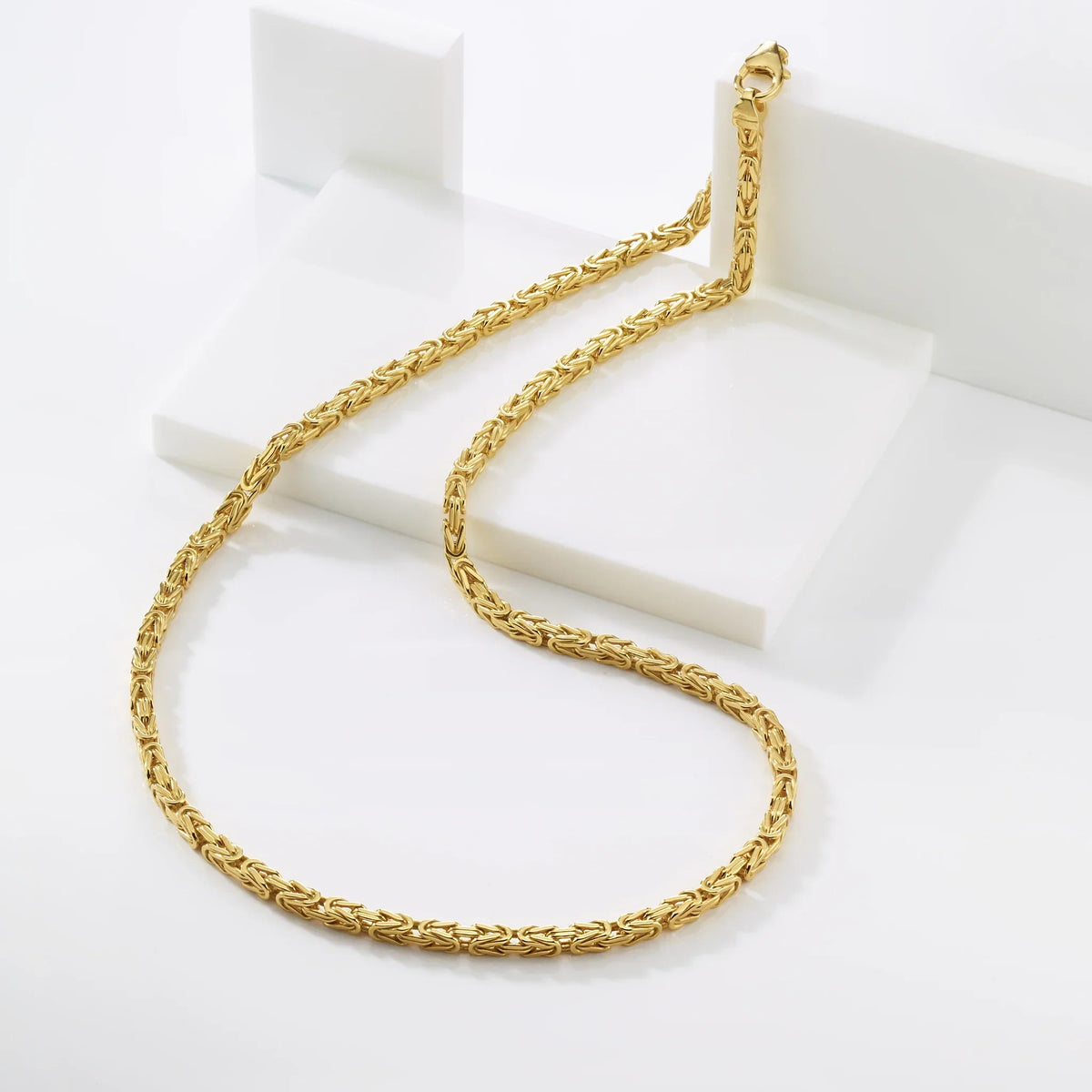 Königskette - massive Königskette aus 585 Gelbgold und 925 Silber - Echtschmuck
