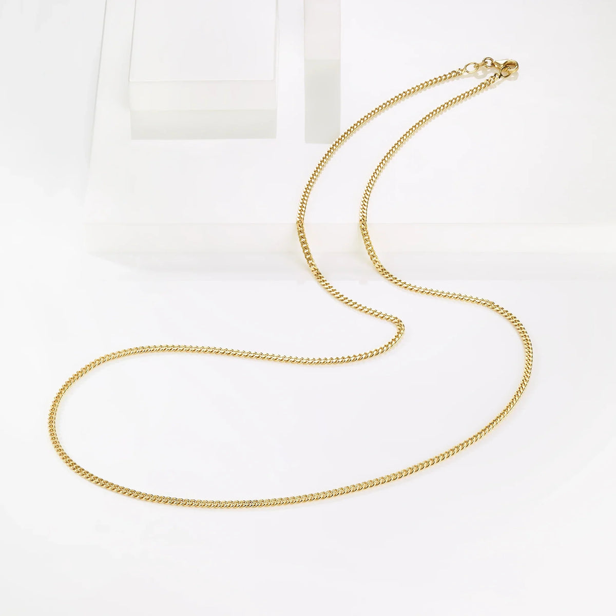 Panzerkette - massive Kette aus 585 Gelbgold, Produktansicht - Echtschmuck