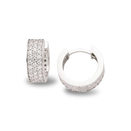 Creolen aus Silber Zirkonia weiss