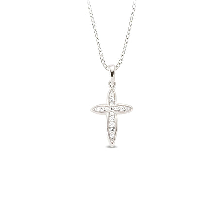 Zirkonia Kreuz Anhänger mit Kette