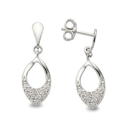 Ohrhaenger aus Silber Zirkonia weiss - 925er Silber rhodiniert