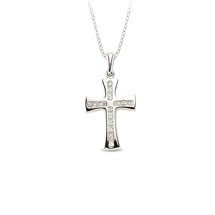 Schwarzer Kreuzanhänger mit Kette