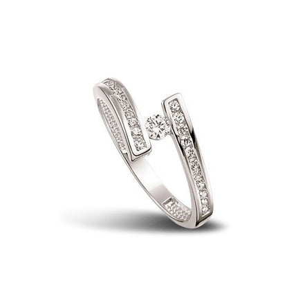 Ring aus Silber Zirkonia weiß