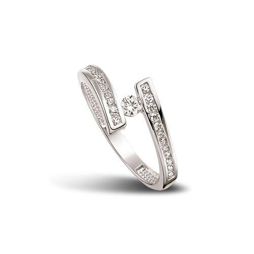 Ring aus Silber Zirkonia weiß