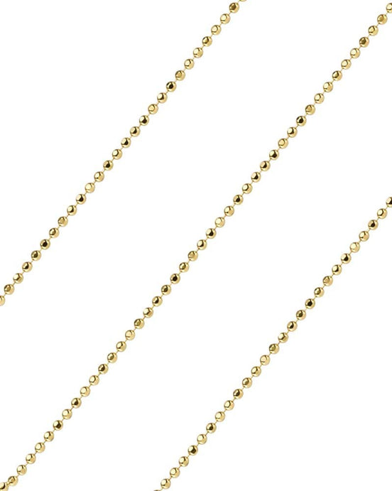 Kugelkette, Kugelkette diamantiert 585er Roségold 2.2 mm breit 42 cm Laenge - Hochwertige Goldkette Made in Germany