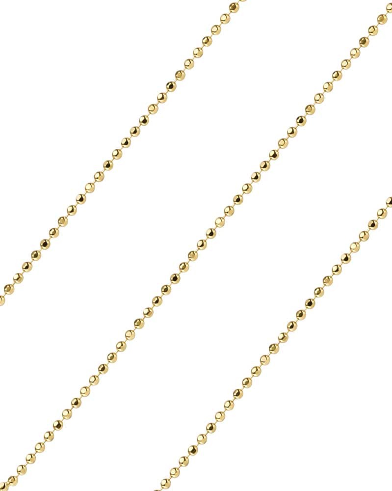 Kugelkette, Kugelkette diamantiert 585er Roségold 2.2 mm breit 42 cm Laenge - Hochwertige Goldkette Made in Germany