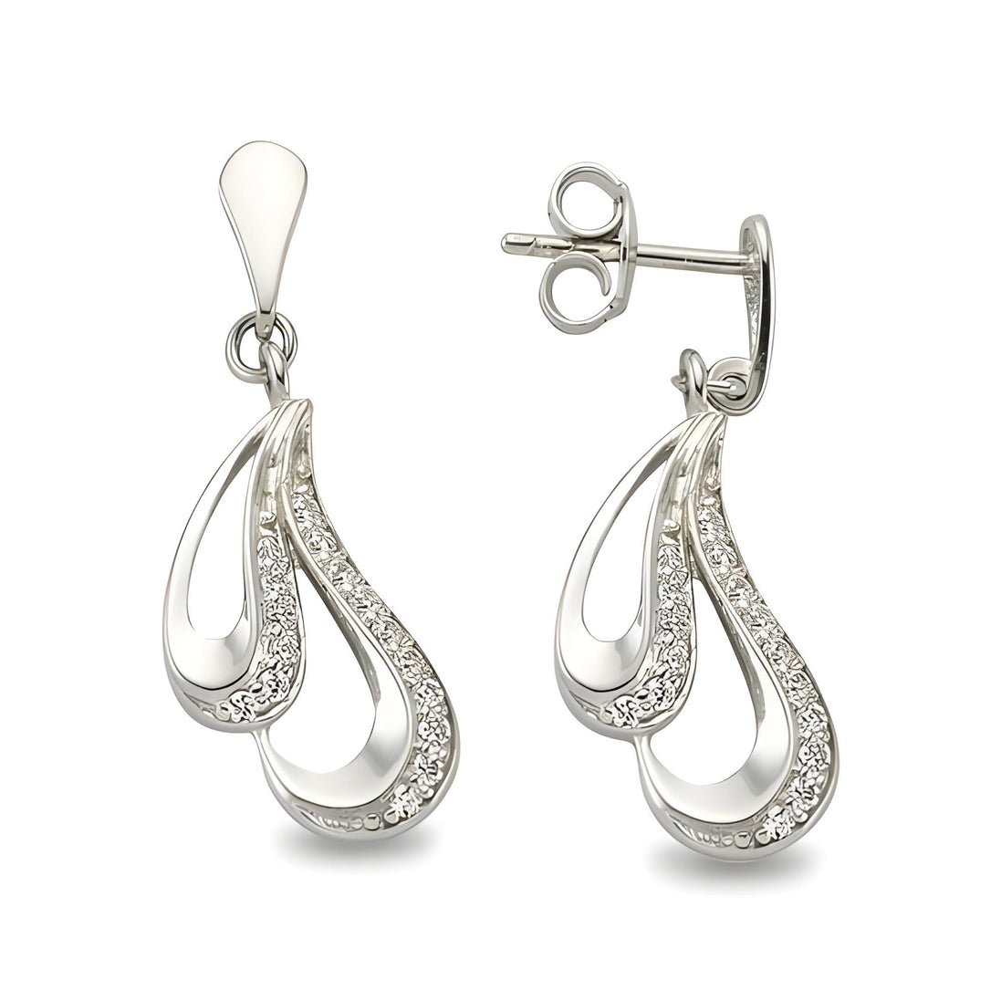 925 Sterling Silber Ohrringe Zirkonia Besatz