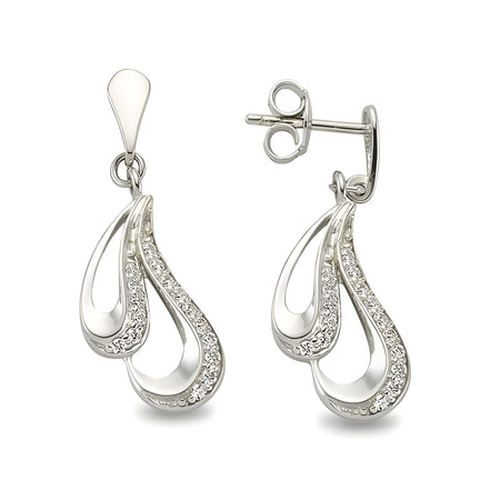 925 Sterling Silber Ohrringe Zirkonia Besatz