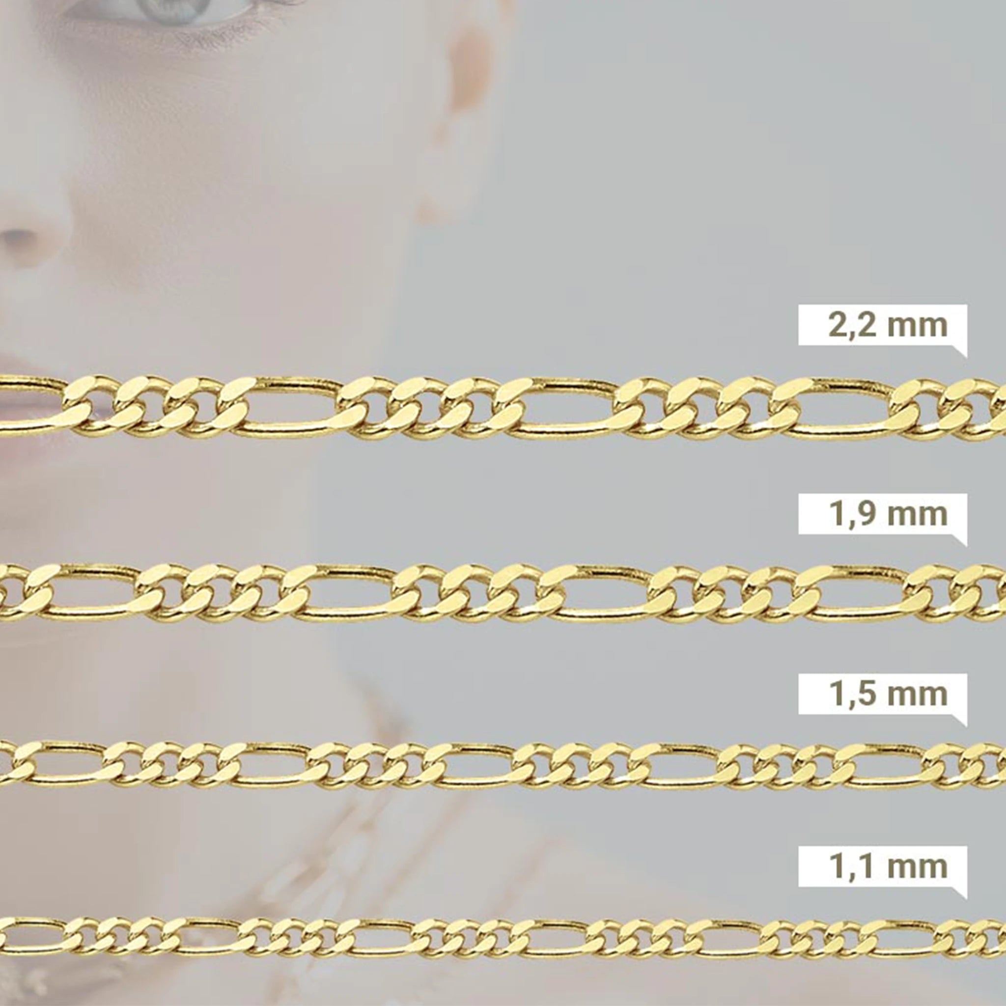 Figarokette 585 Gelbgold