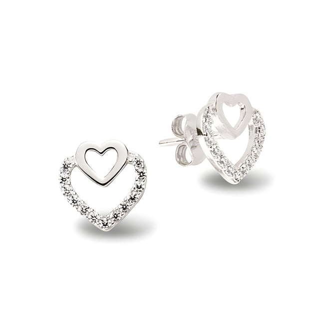 Exquisite Herzohrstecker Silber
