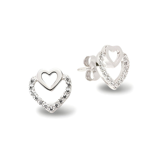 Exquisite Herzohrstecker Silber