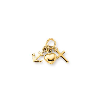 Symbol Glaube Liebe Hoffnung – Anker, Herz, Kreuz aus 585 Gold