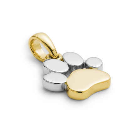 Anhänger Kette Pfote - Tatze Gelb- und Weißgold 585