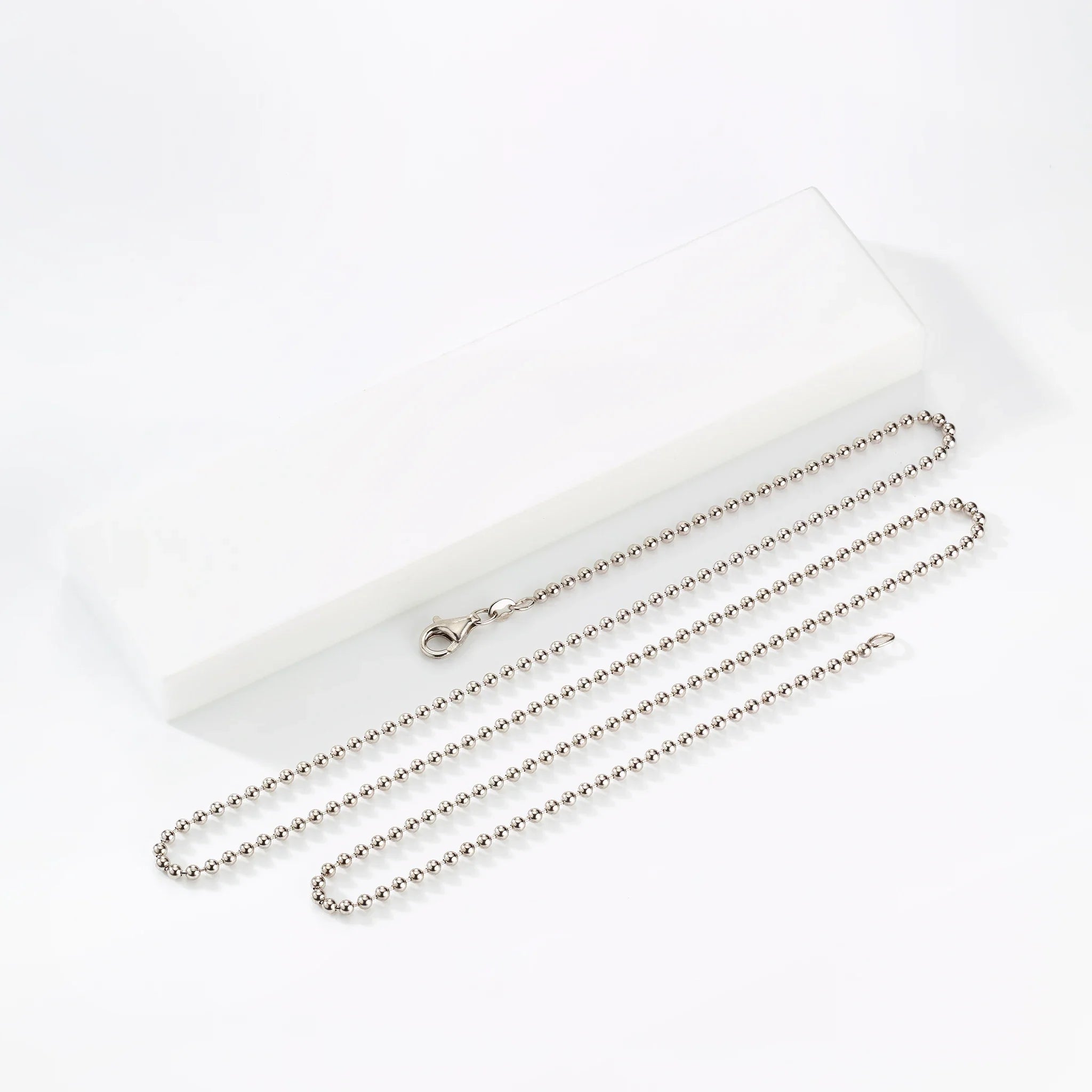 Kugelkette Herren 585 Weißgold