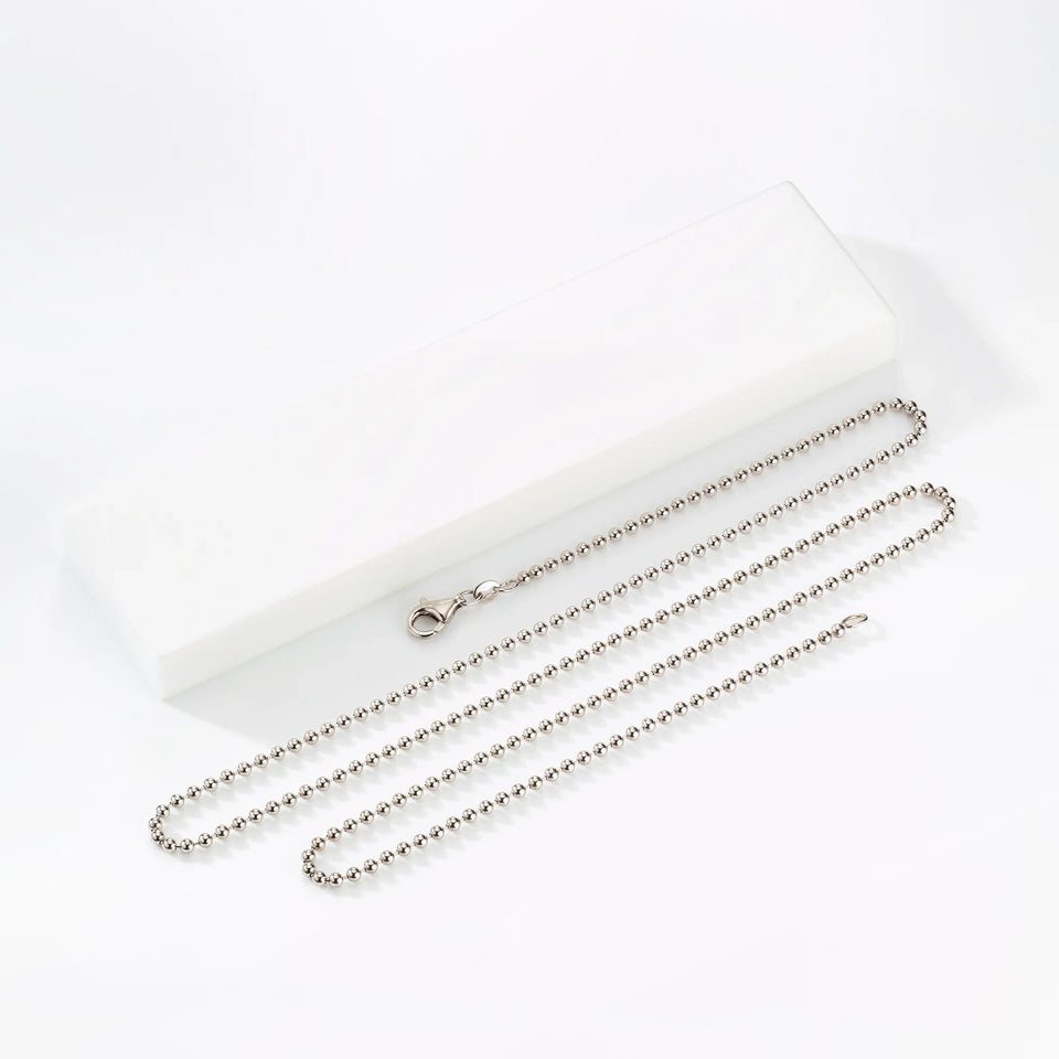 Kugelkette Herren 585 Weißgold