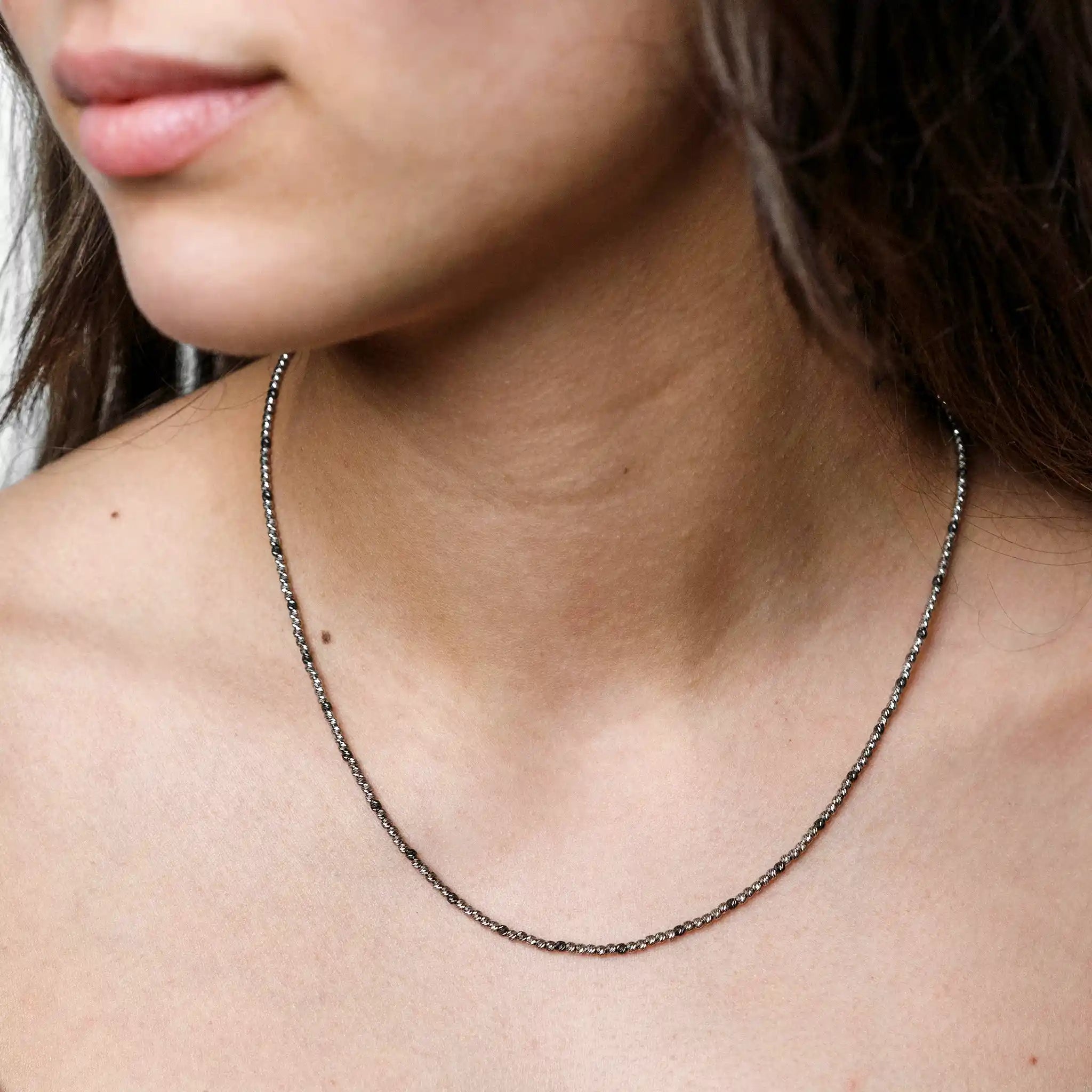 Kugelkette Damen 585 Weißgold