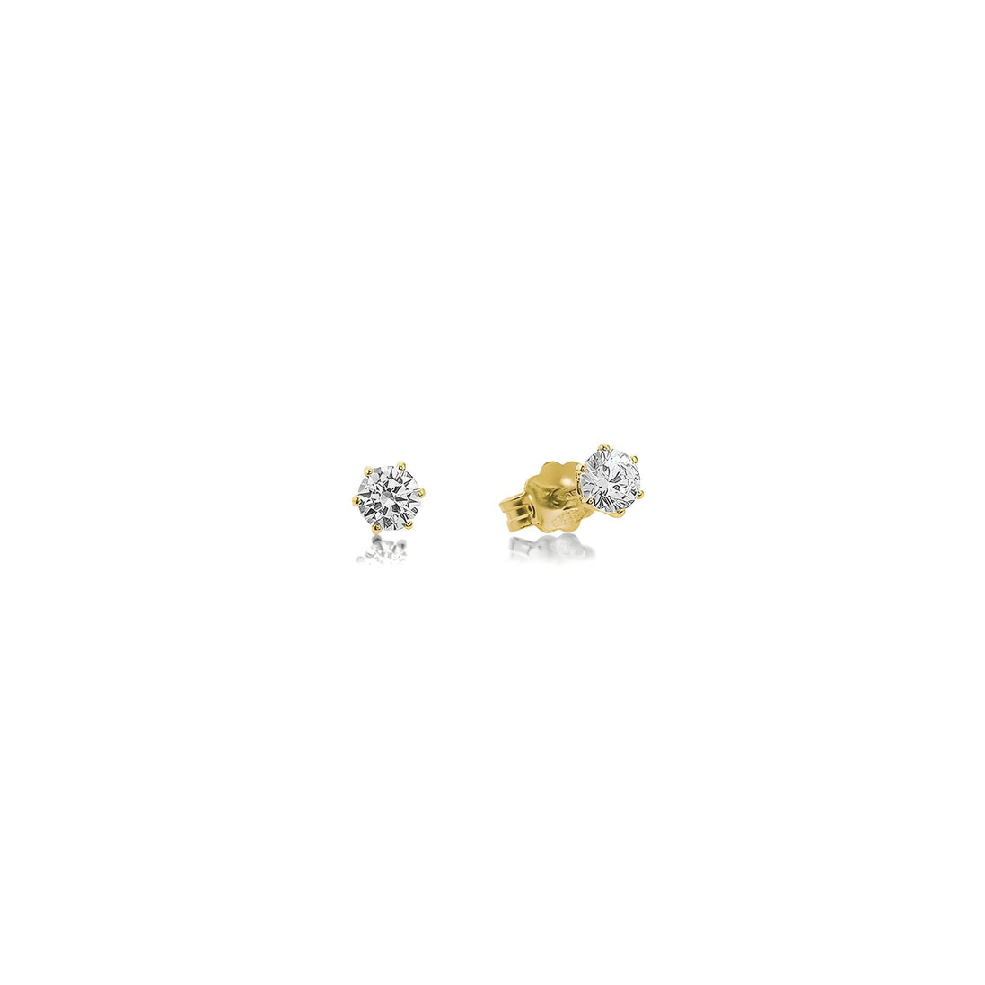 Elegante Zirkonia-Ohrstecker in 585 Gelbgold – pure Klarheit & Stil