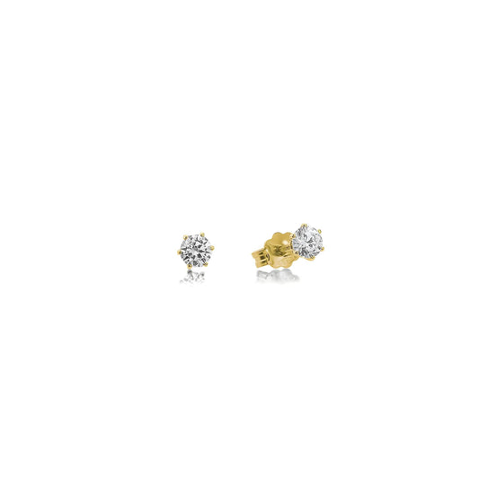 Elegante Zirkonia-Ohrstecker in 585 Gelbgold – pure Klarheit & Stil