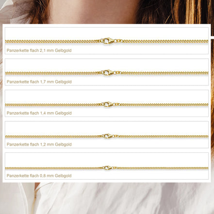 Panzerkette 585 Gelbgold