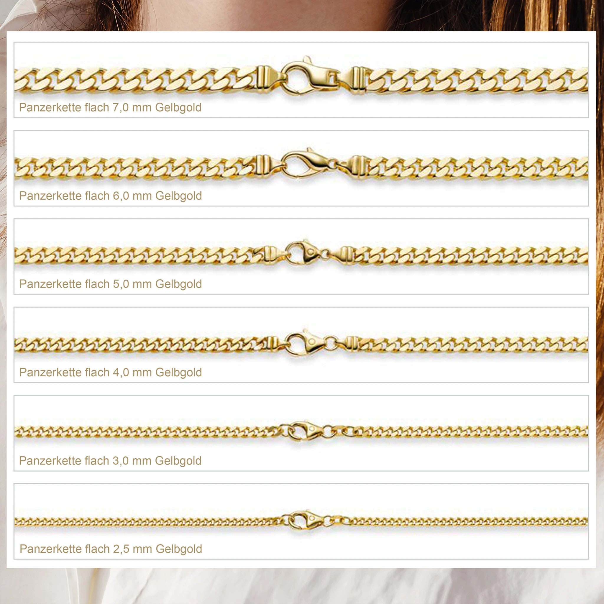 Panzerkette 585 Gelbgold