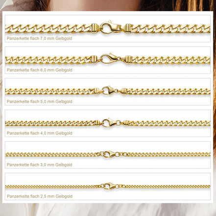 Panzerkette 585 Gelbgold