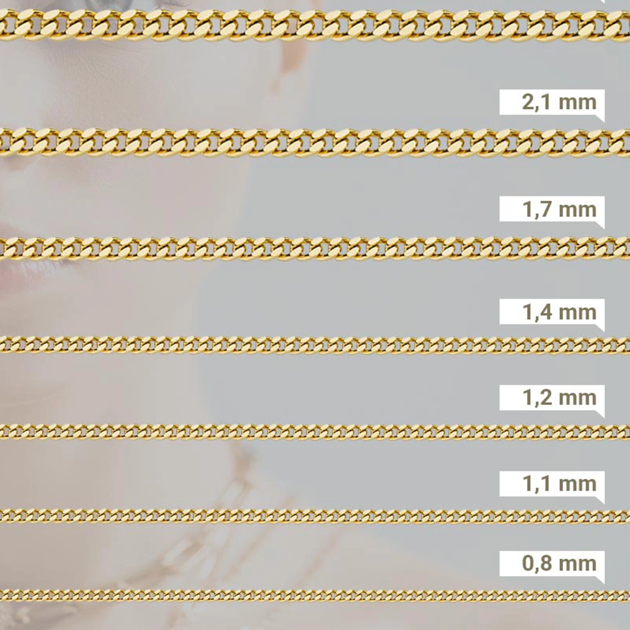 Panzerkette 585 Gelbgold