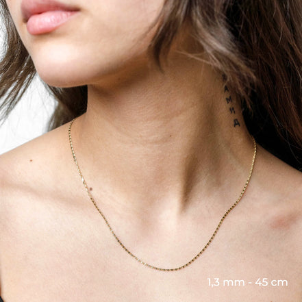 Panzerkette Damen 585 Gelbgold