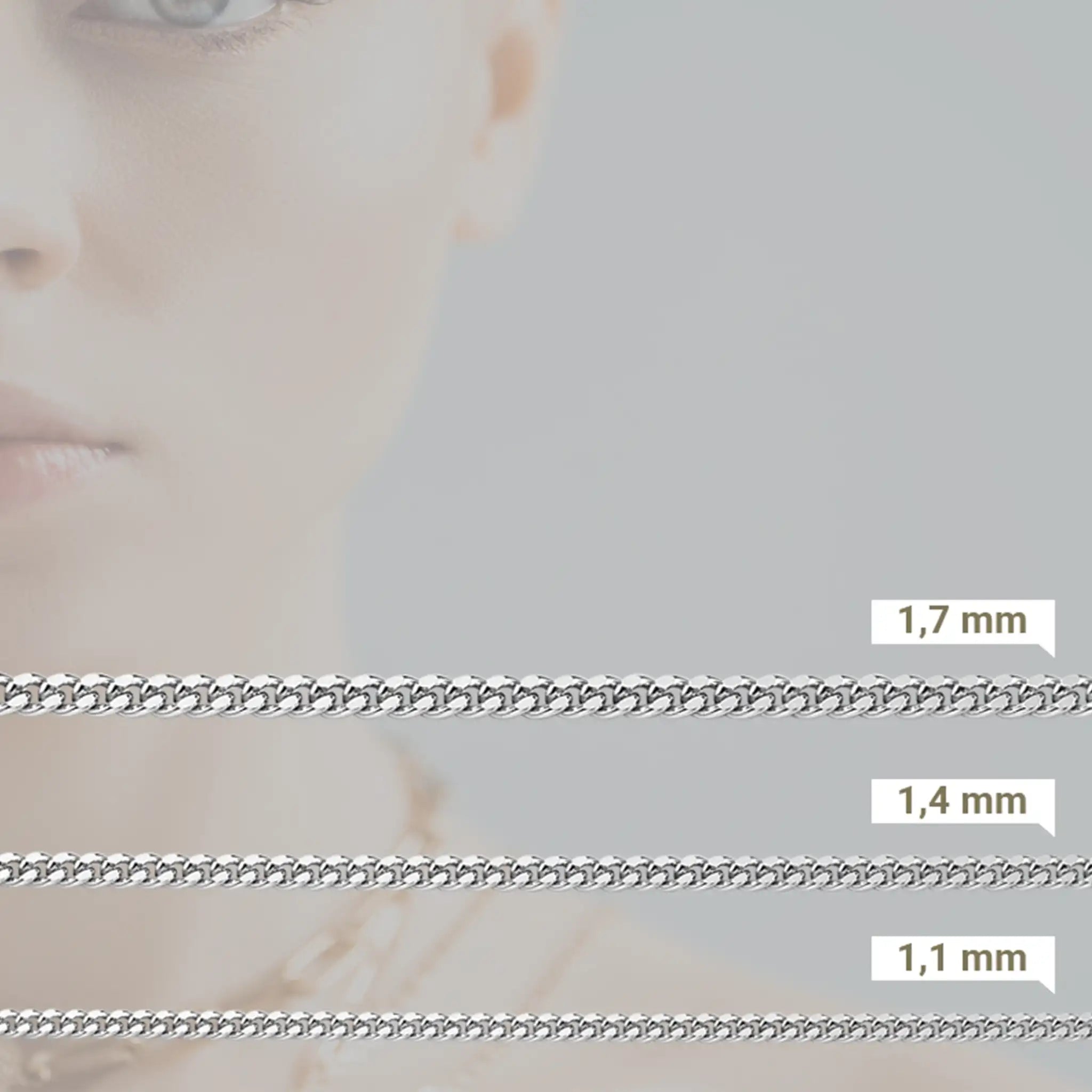 Panzerkette 585 Weißgold