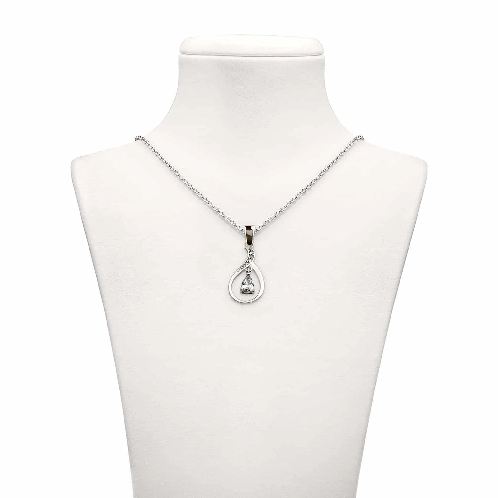 Silber Tropfen Herzanhänger