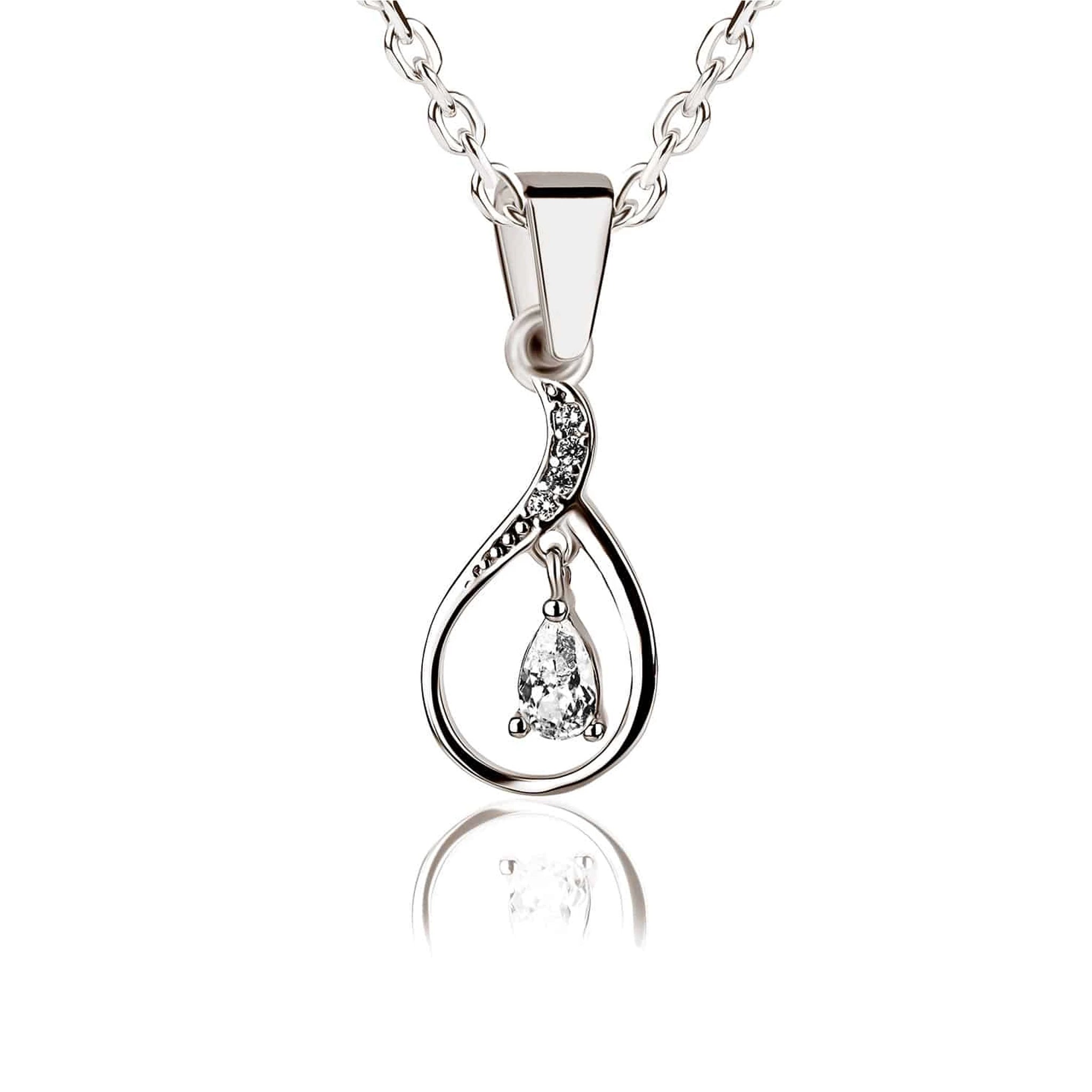 Silber Tropfen Herzanhänger