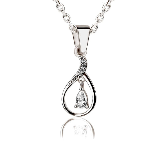 Silber Tropfen Herzanhänger