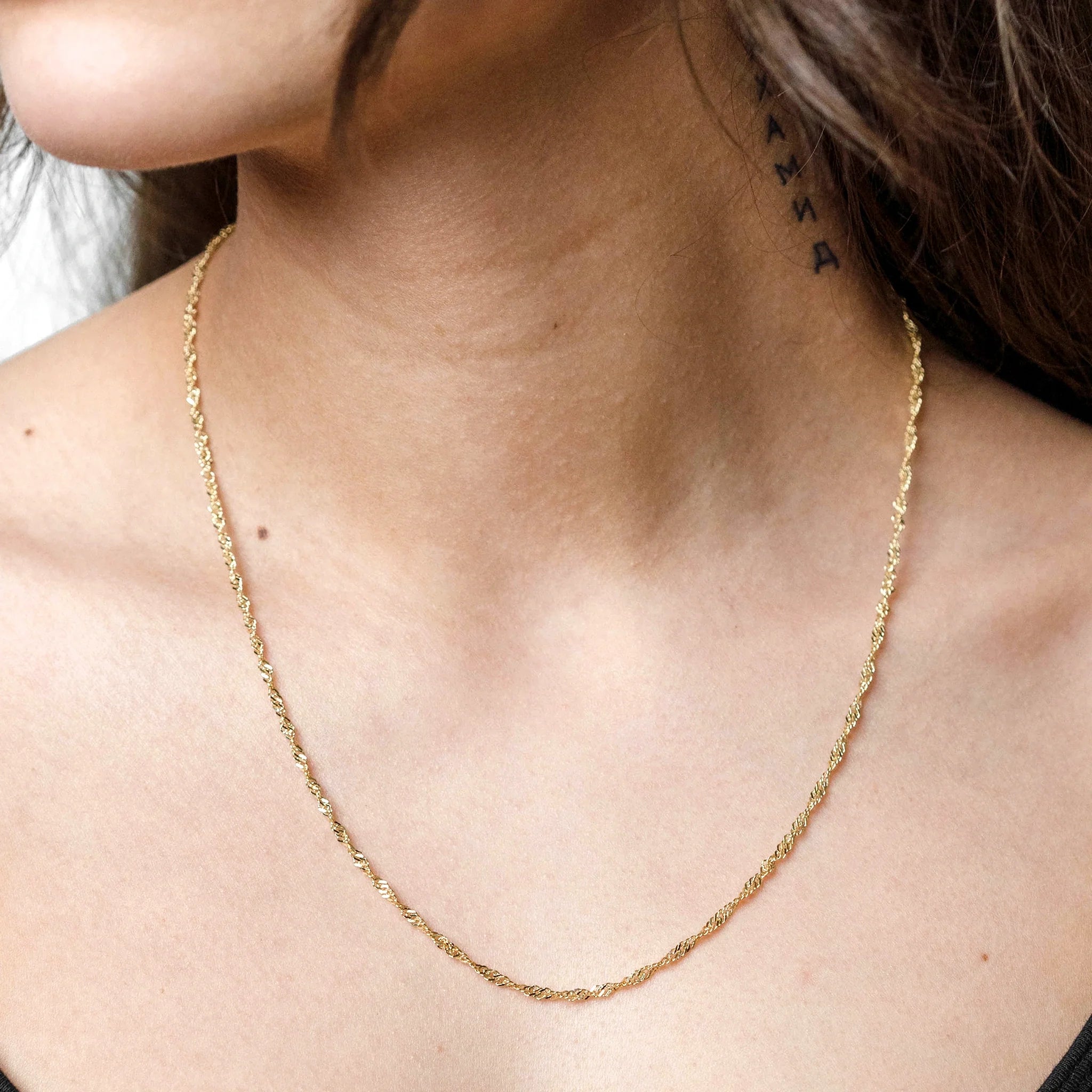 Singapurkette Damen 585 Gelbgold