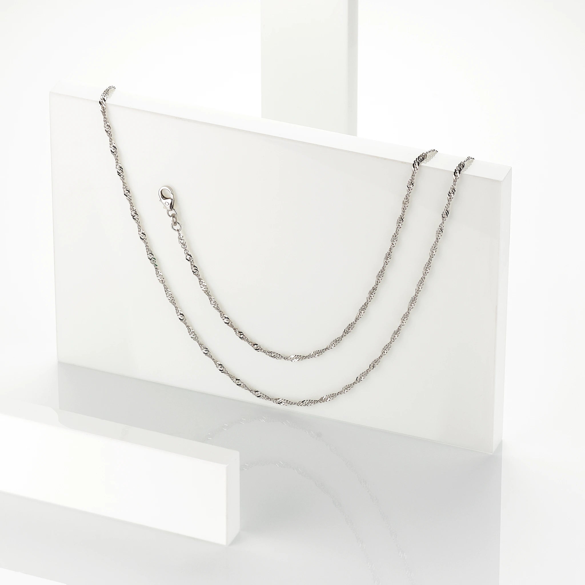 Singapurkette 585 Weißgold