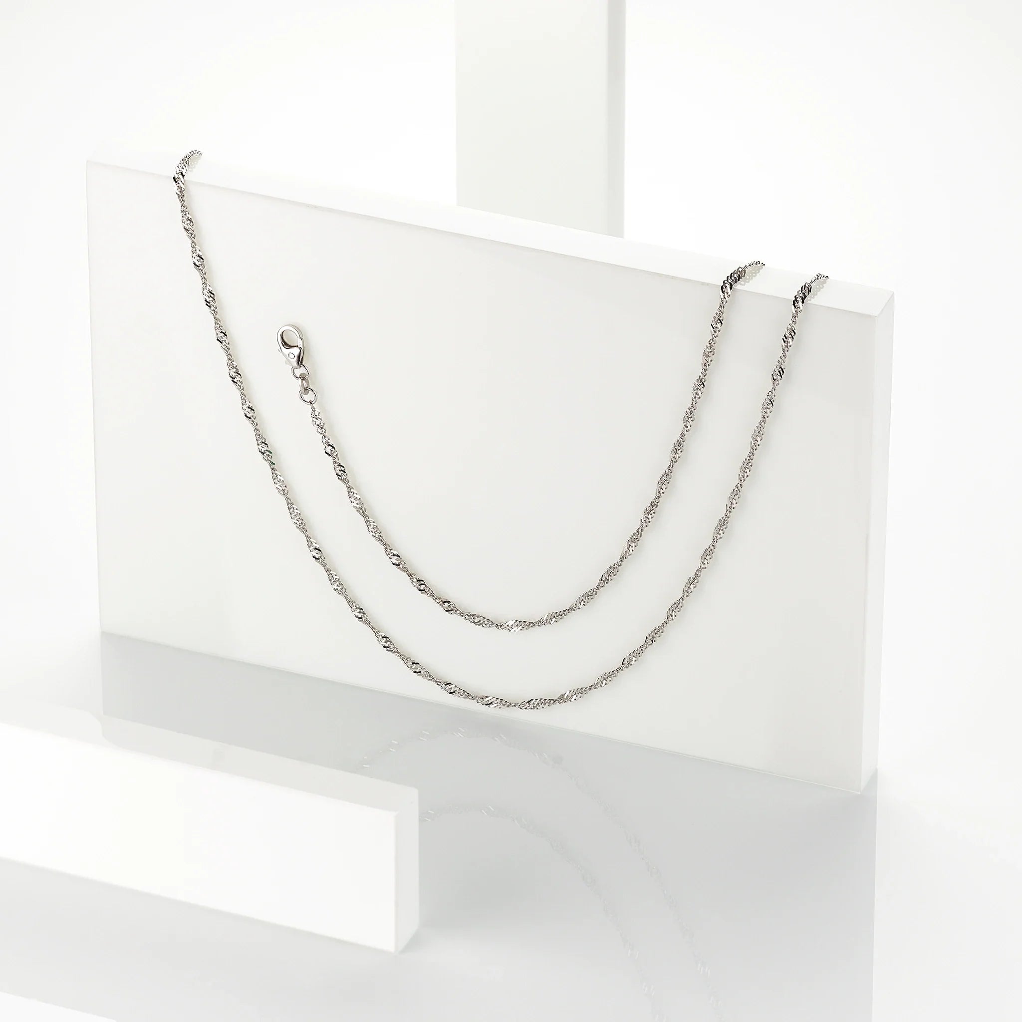 Singapurkette Damen 585 Weißgold