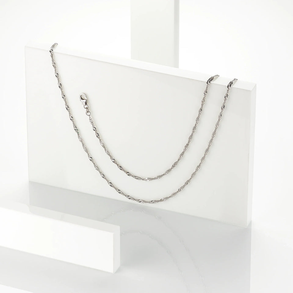 Singapurkette Damen 585 Weißgold