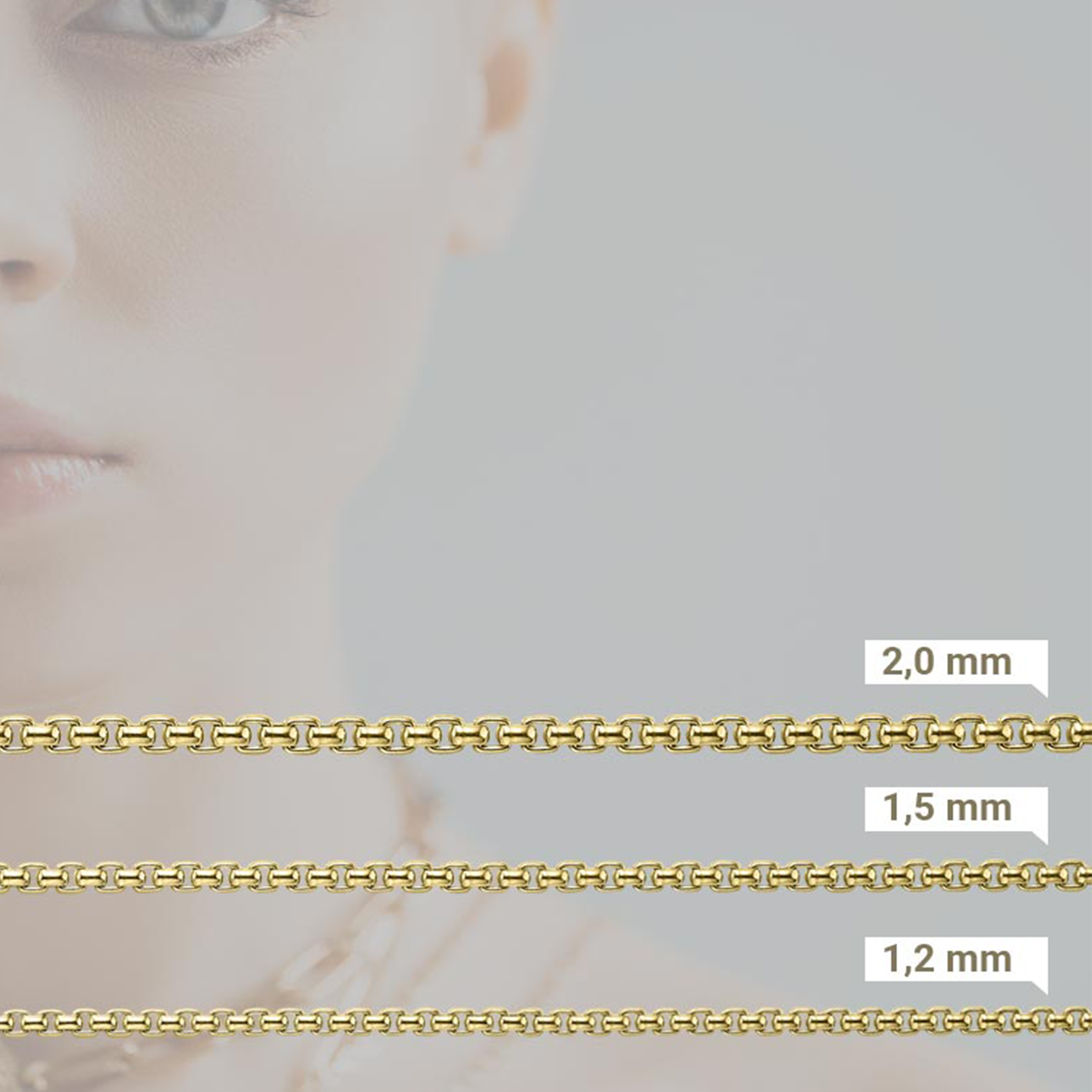 Veneziakette rund 585 Gelbgold