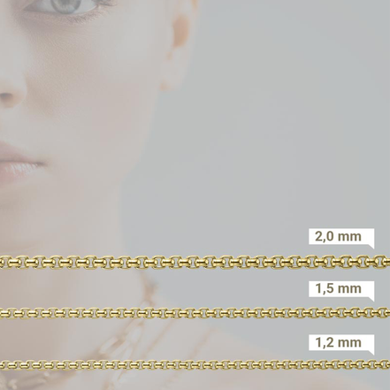 Veneziakette Damen rund 585 Gelbgold