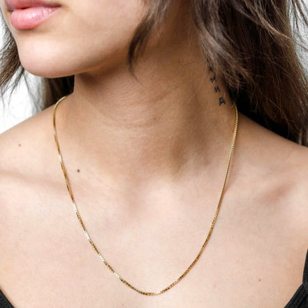 Venezianerkette 585 Gelbgold - massive Kette 1,4 mm 50 cm, Seitenansicht - Echtschmuck