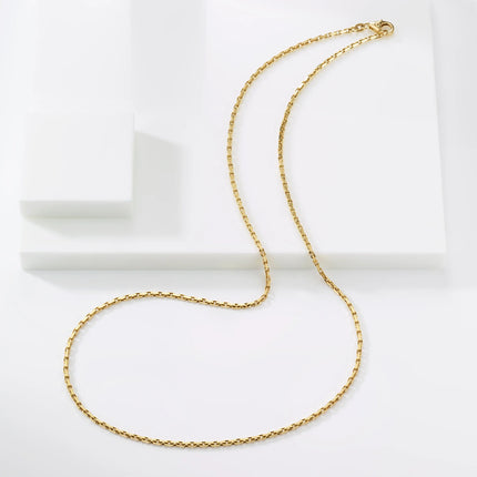 Venezianerkette 585 Gelbgold - massive Kette, Detailansicht der quadratischen Glieder - Echtschmuck