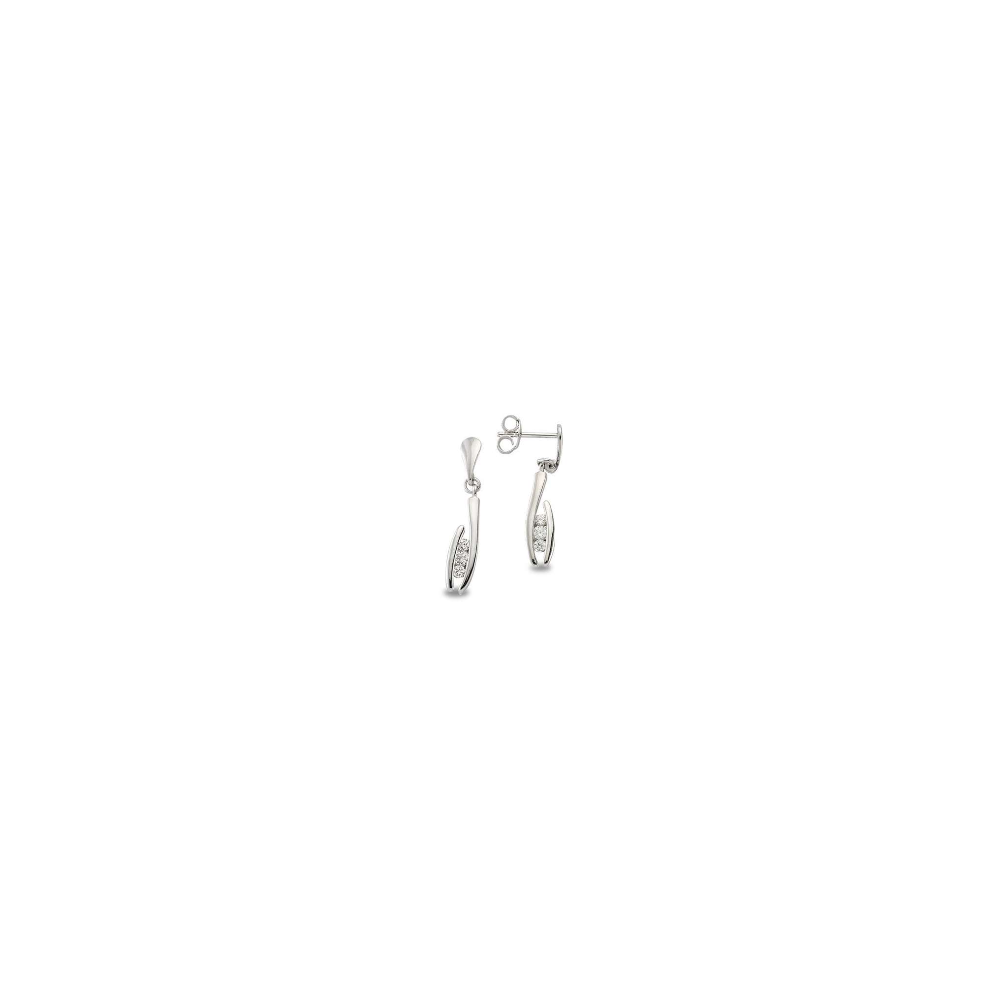 Weiße Zirkonia Ohrstecker Sterling Silber 925