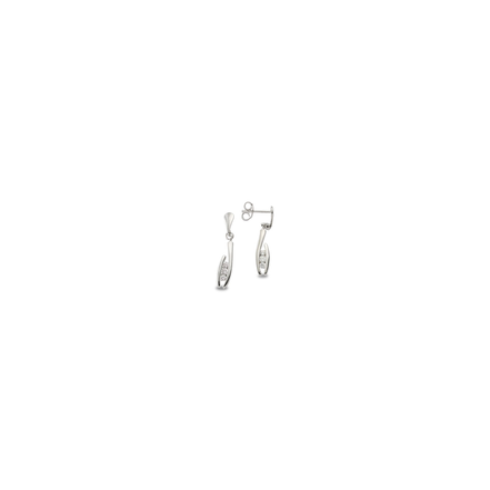 Weiße Zirkonia Ohrstecker Sterling Silber 925