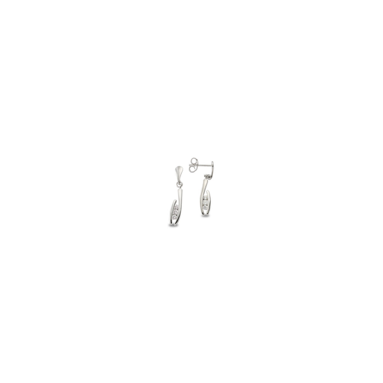 Weiße Zirkonia Ohrstecker Sterling Silber 925