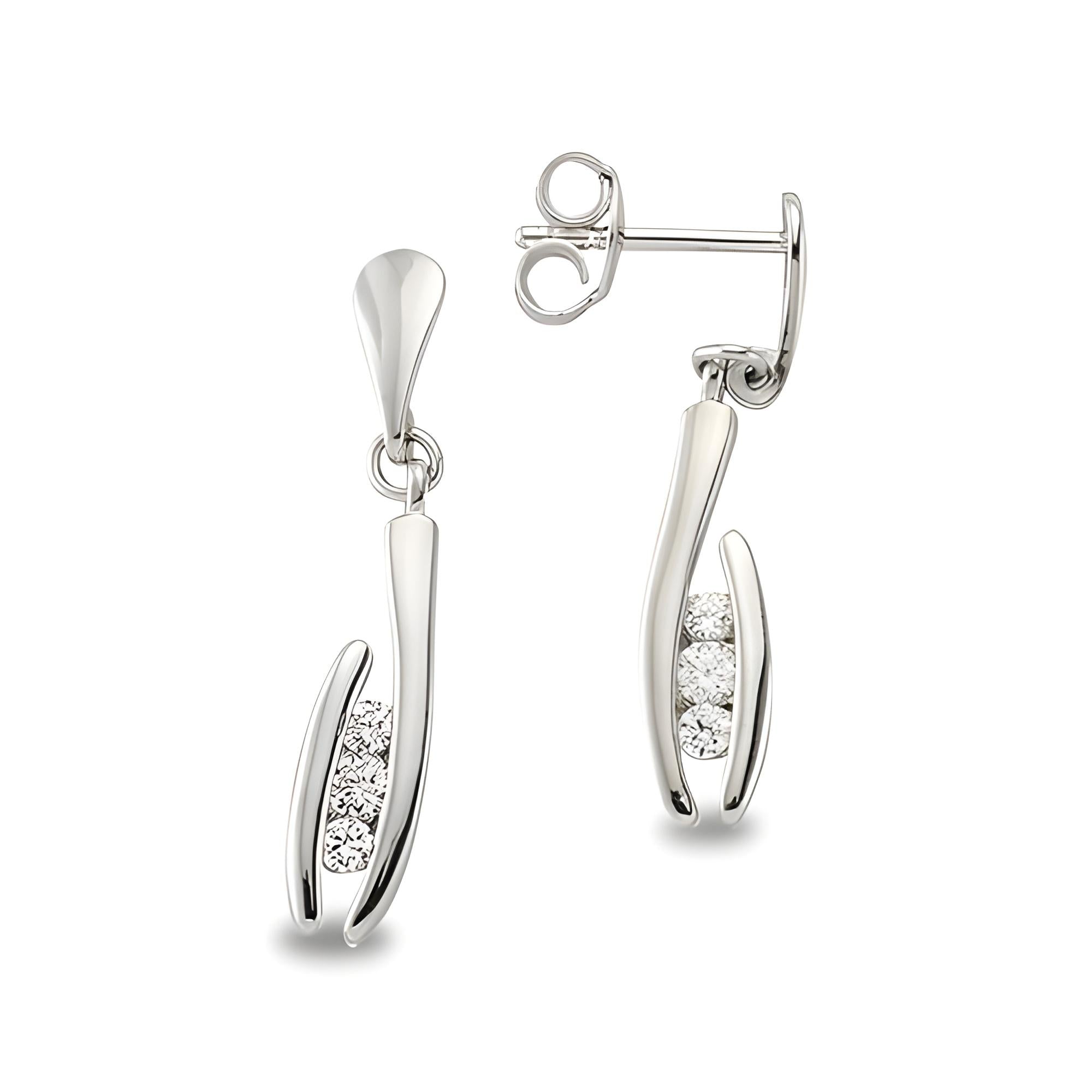 Weiße Zirkonia Ohrstecker Sterling Silber 925