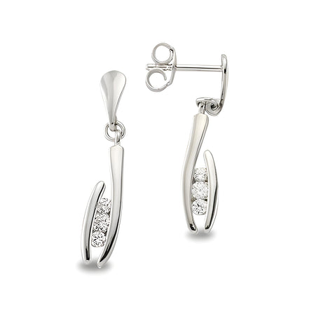 Weiße Zirkonia Ohrstecker Sterling Silber 925