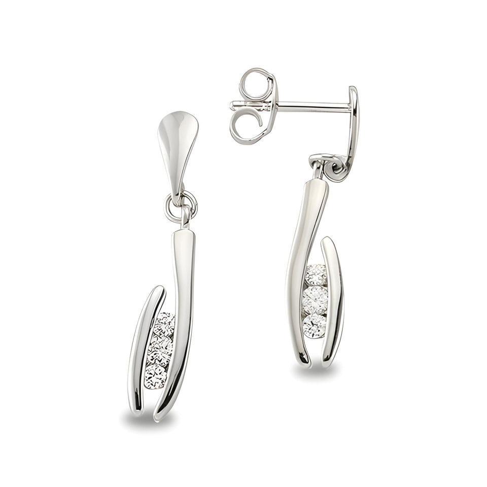 Weiße Zirkonia Ohrstecker Sterling Silber 925