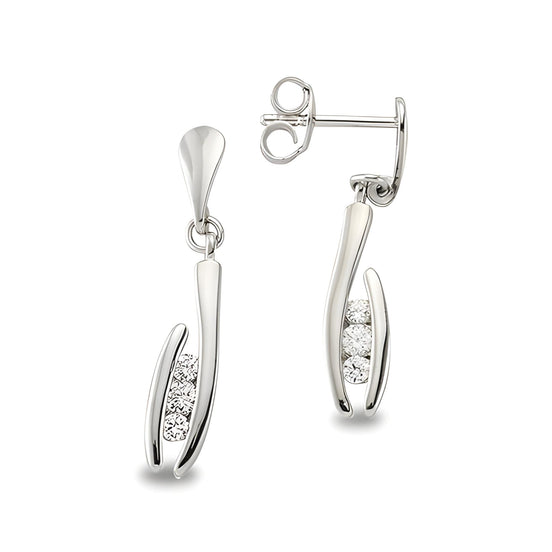 Weiße Zirkonia Ohrstecker Sterling Silber 925