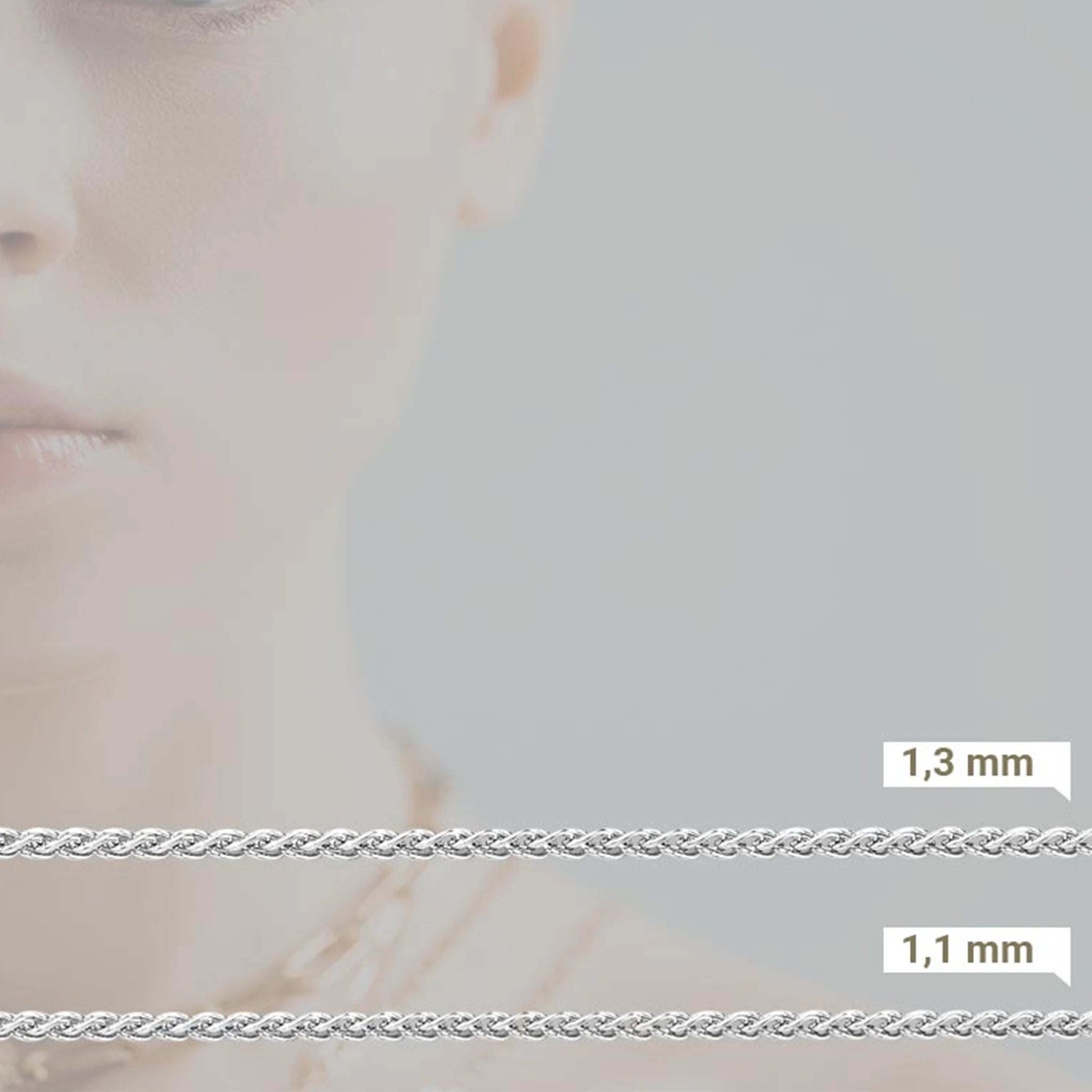 Zopfkette 585 Weißgold