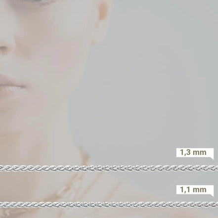 Zopfkette 585 Weißgold