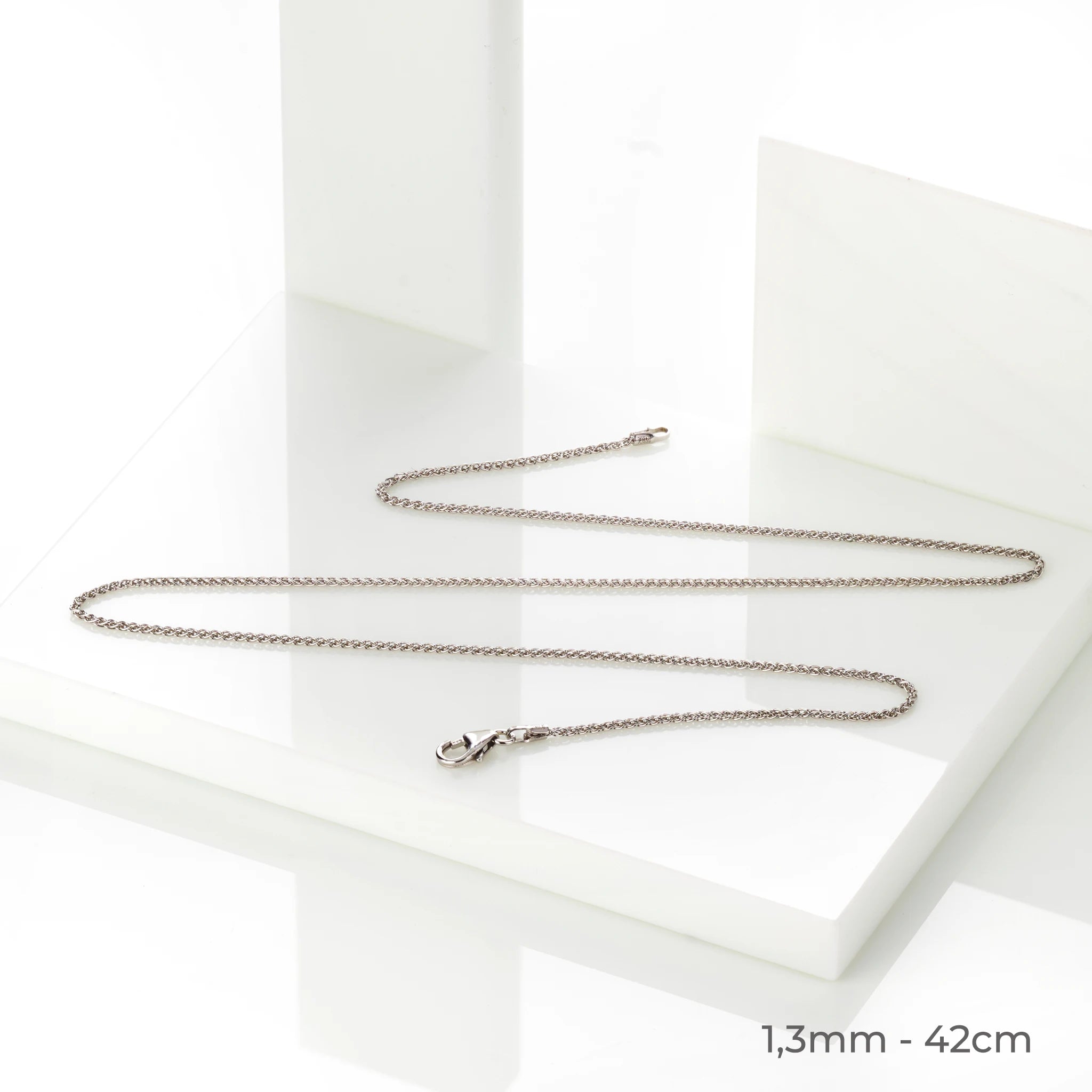 Zopfkette 585 Weißgold