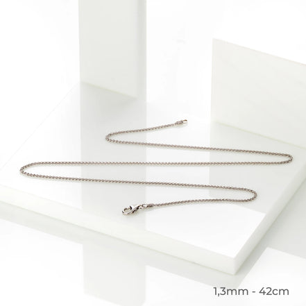 Zopfkette 585 Weißgold